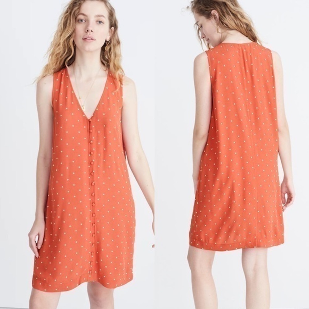 Madewell Heather Button-Front Dress in Polka Dot